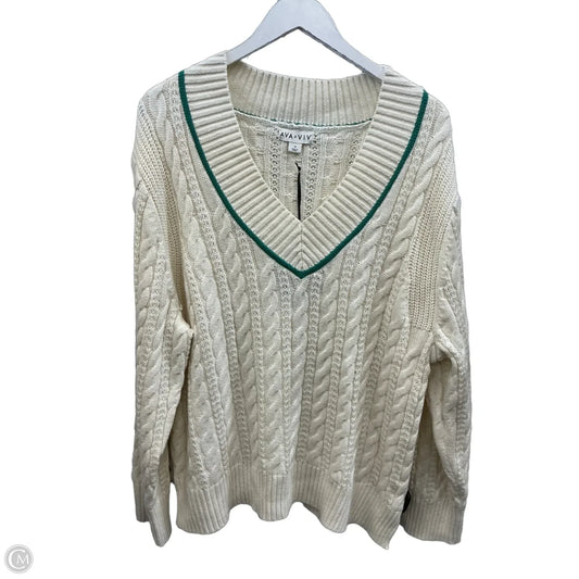 Sweater By Ava & Viv In Cream, Size: 1x