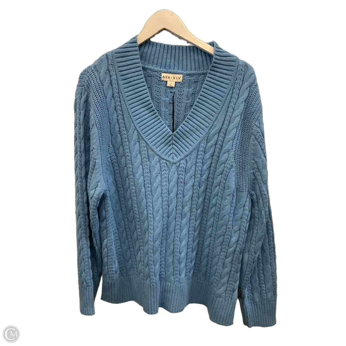 Sweater By Ava & Viv In Blue, Size: 1x
