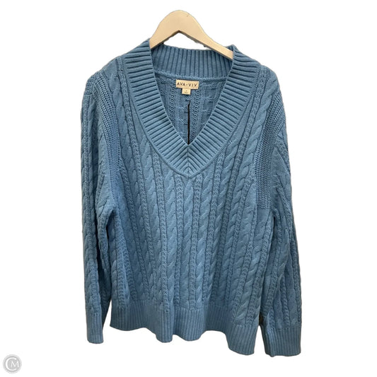 Sweater By Ava & Viv In Blue, Size: 1x