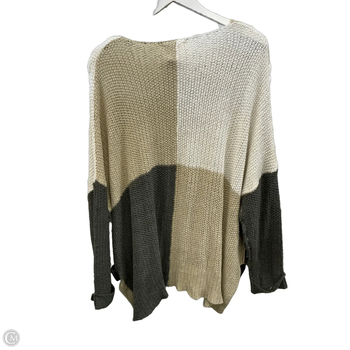 Sweater By Easel In Tan & White, Size: 1x