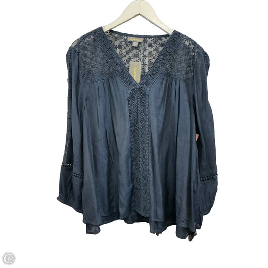 Top Long Sleeve By Style And Company In Navy, Size: L