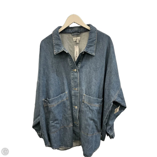 Jacket Shirt By The Drop In Blue Denim, Size: 3x