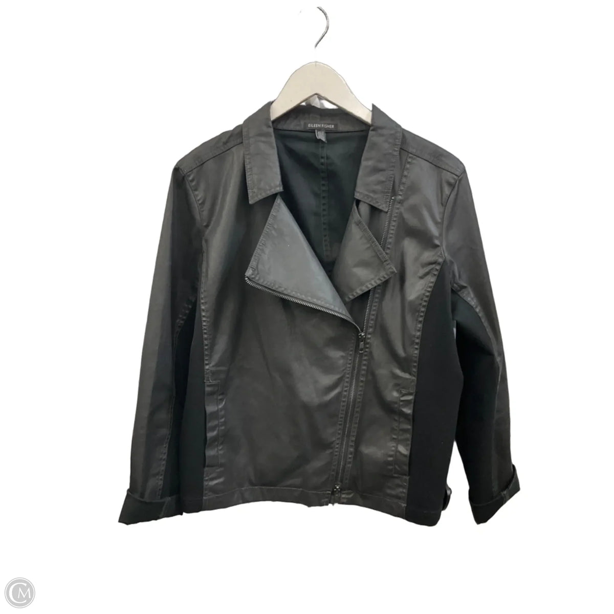 Jacket Moto By Eileen Fisher In Black, Size: L