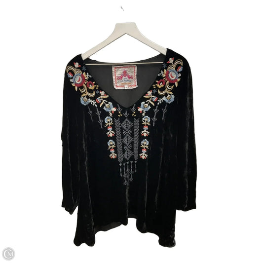 Top Long Sleeve Designer By Johnny Was In Black, Size: 1x