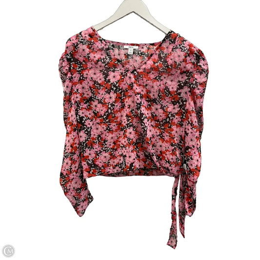 Top Long Sleeve By Bar Iii In Pink & Red, Size: L
