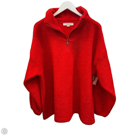 Sweatshirt Collar By Loft In Red, Size: 2x