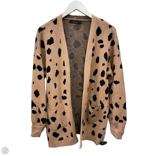 Sweater Cardigan By Zesica In Animal Print, Size: L