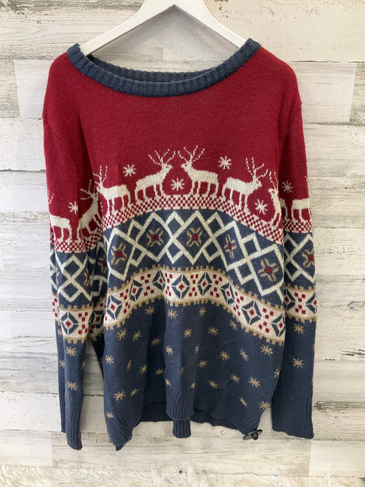 Sweater By Clothes Mentor In Blue Red, Size: 3x