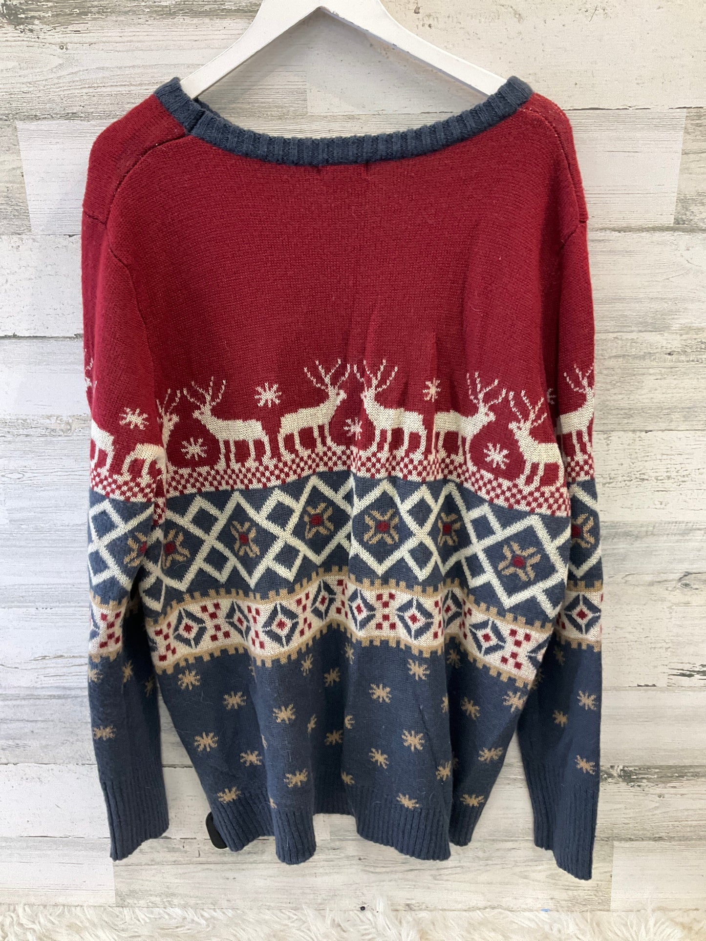 Sweater By Clothes Mentor In Blue Red, Size: 3x