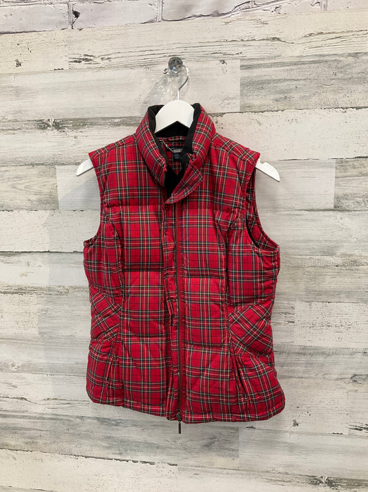 Vest Puffer & Quilted By Tommy Hilfiger In Red Plaid, Size: M