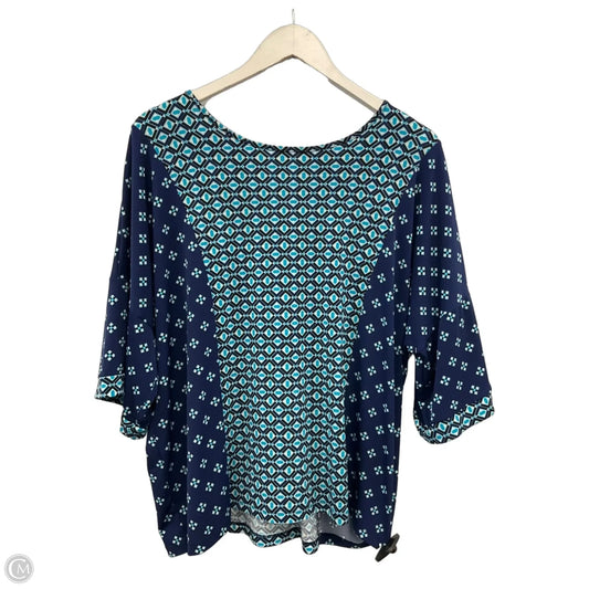 Top 3/4 Sleeve By Chicos In Blue, Size: Xl