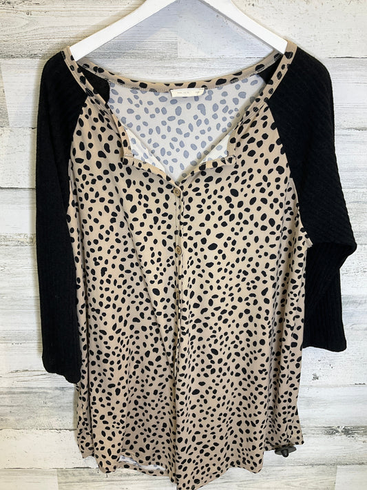 Animal Print Top Long Sleeve Reborn J, Size 3x