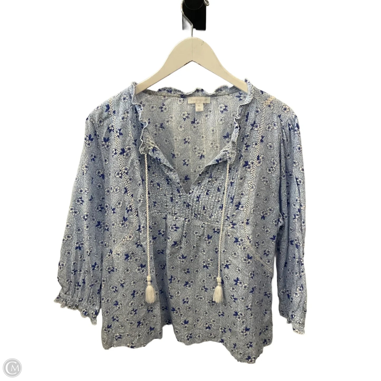 Top Long Sleeve By Charter Club In Blue, Size: Xl