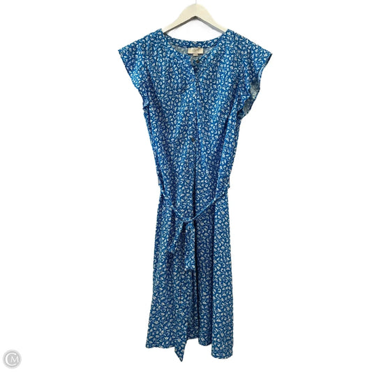 Dress Casual Short By Loft In Blue & White, Size: L