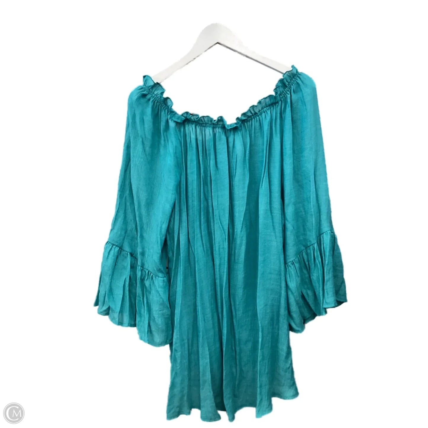 Tunic 3/4 Sleeve By Clothes Mentor In Teal, Size: Xxl