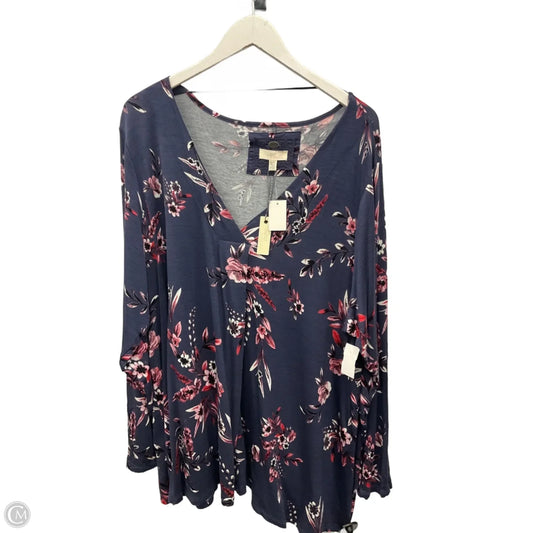 Top Long Sleeve By Cupio In Blue, Size: 3x