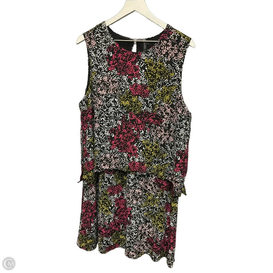 Dress Casual Short By Massini In Black & Pink, Size: 1x
