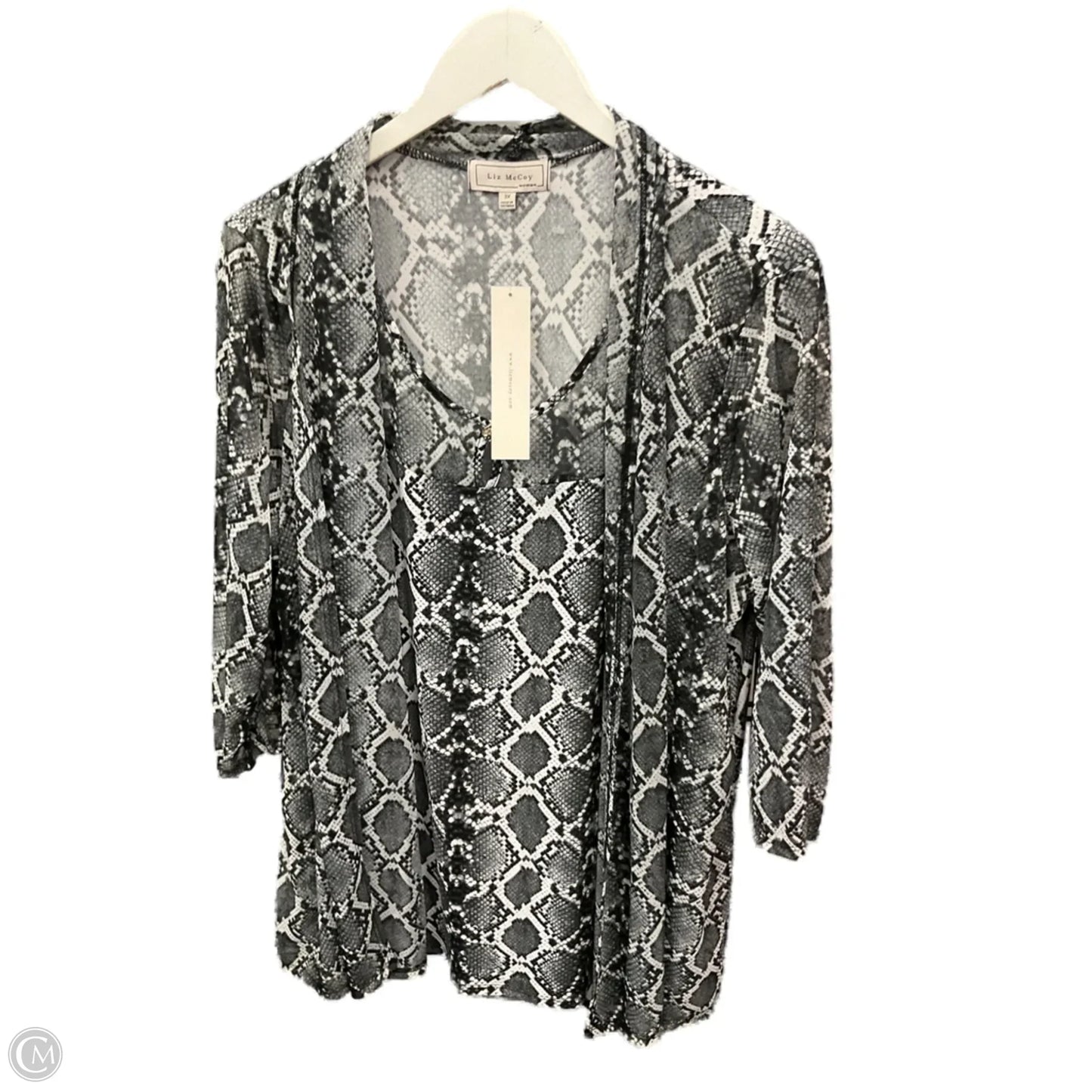 Top 3/4 Sleeve By Clothes Mentor In Grey, Size: 3x