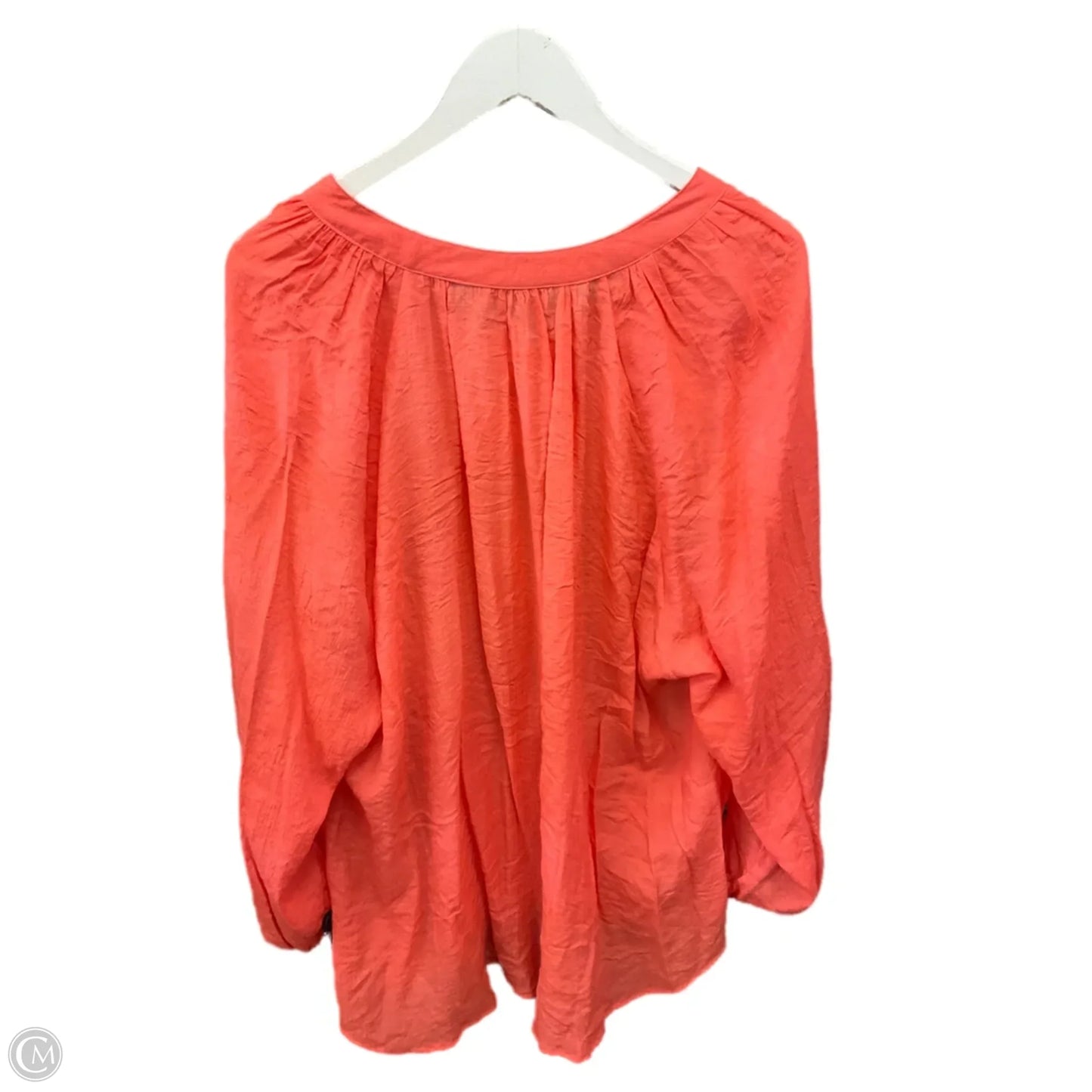 Top 3/4 Sleeve By Per Se In Coral, Size: 2x