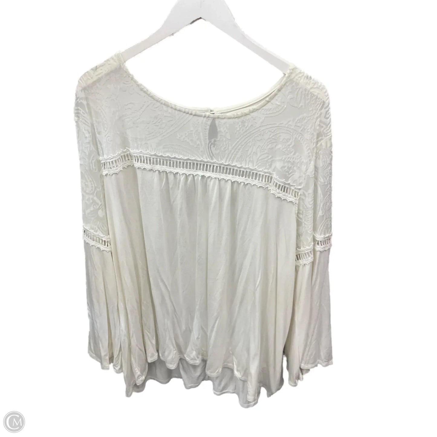 Top Long Sleeve By John Paul Richard In Cream, Size: 2x