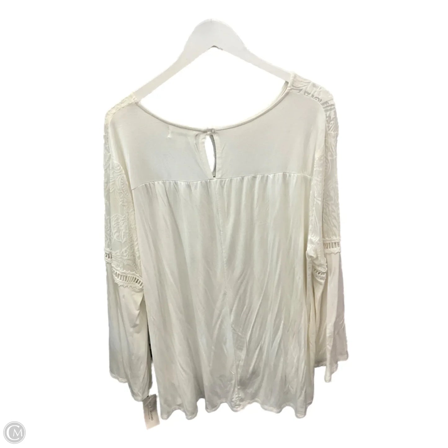 Top Long Sleeve By John Paul Richard In Cream, Size: 2x