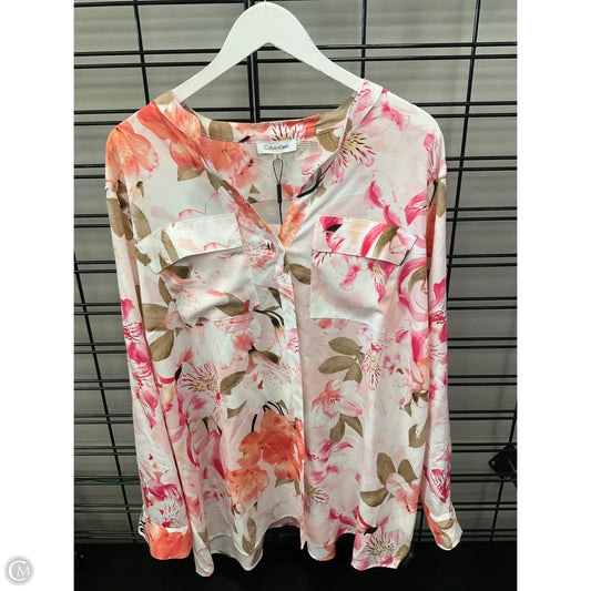 Top Long Sleeve By Calvin Klein In Pink, Size: 2x