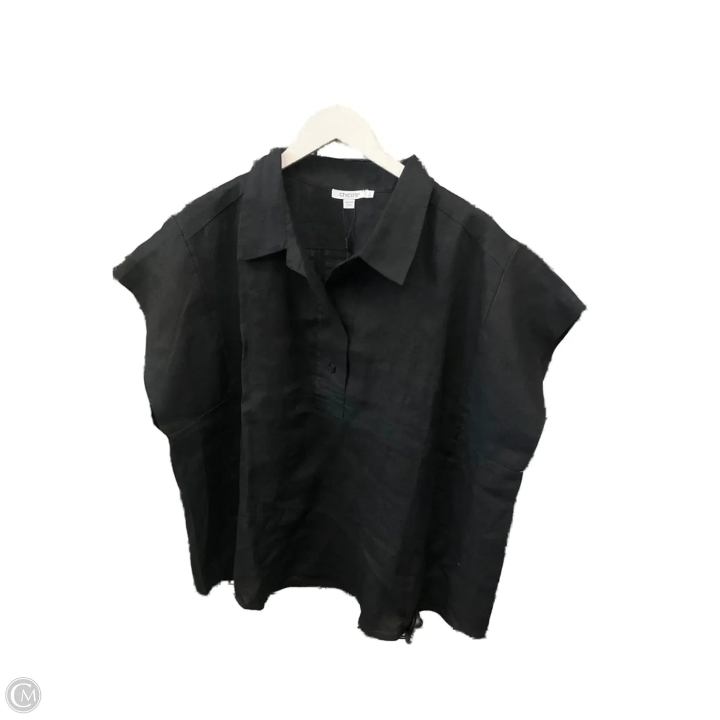 Top Short Sleeve By Chicos In Black, Size: Xxl