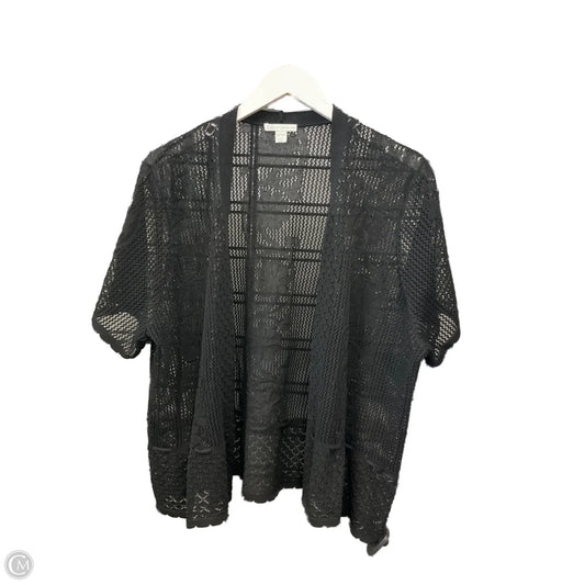 Sweater Cardigan By Cato In Black, Size: 1x