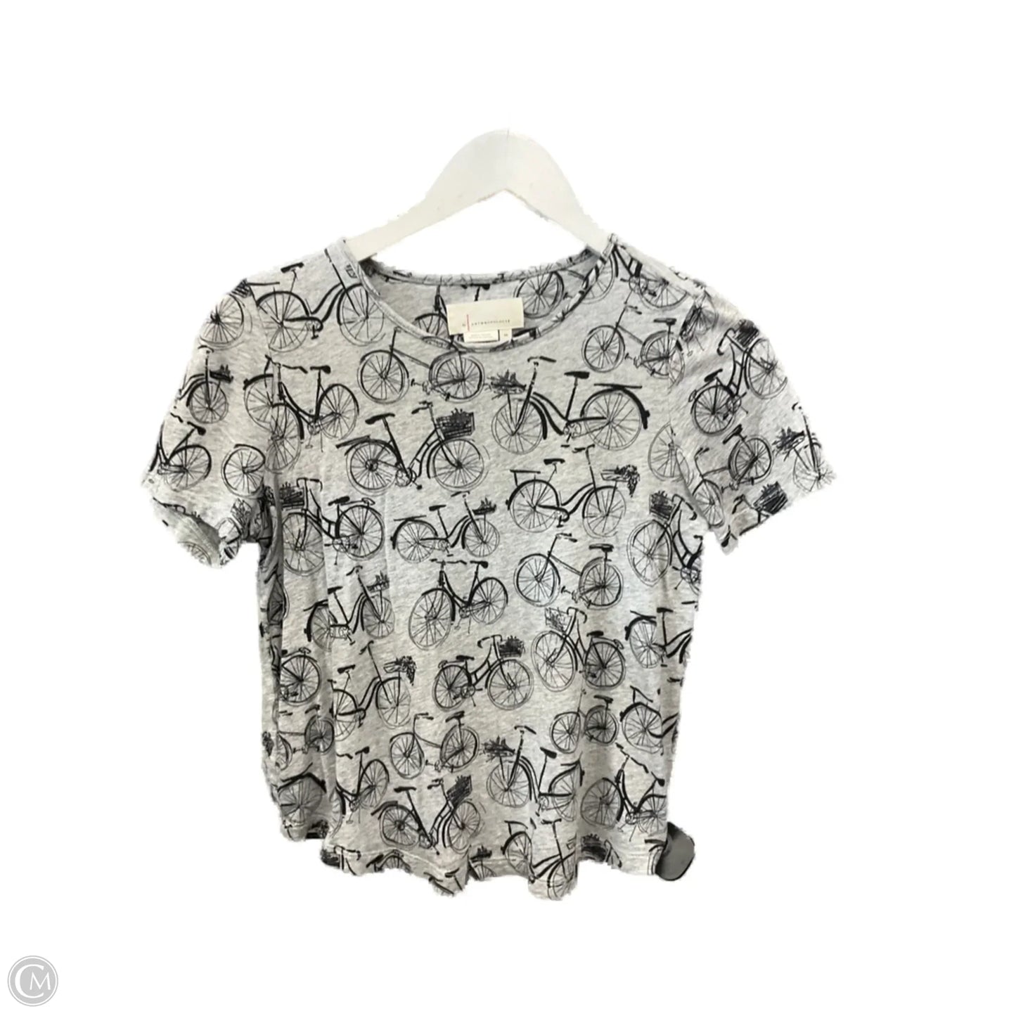Top Short Sleeve By Anthropologie In Grey, Size: Xs