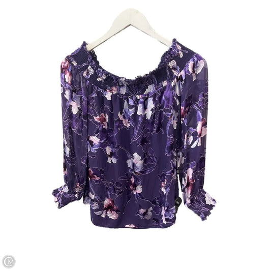 Top 3/4 Sleeve By White House Black Market In Purple, Size: Xxs
