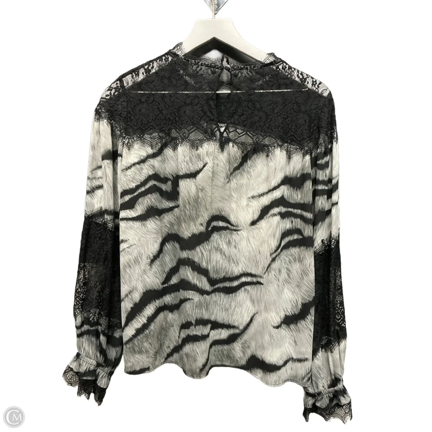 Top Long Sleeve By White House Black Market In Black & Grey, Size: Xs