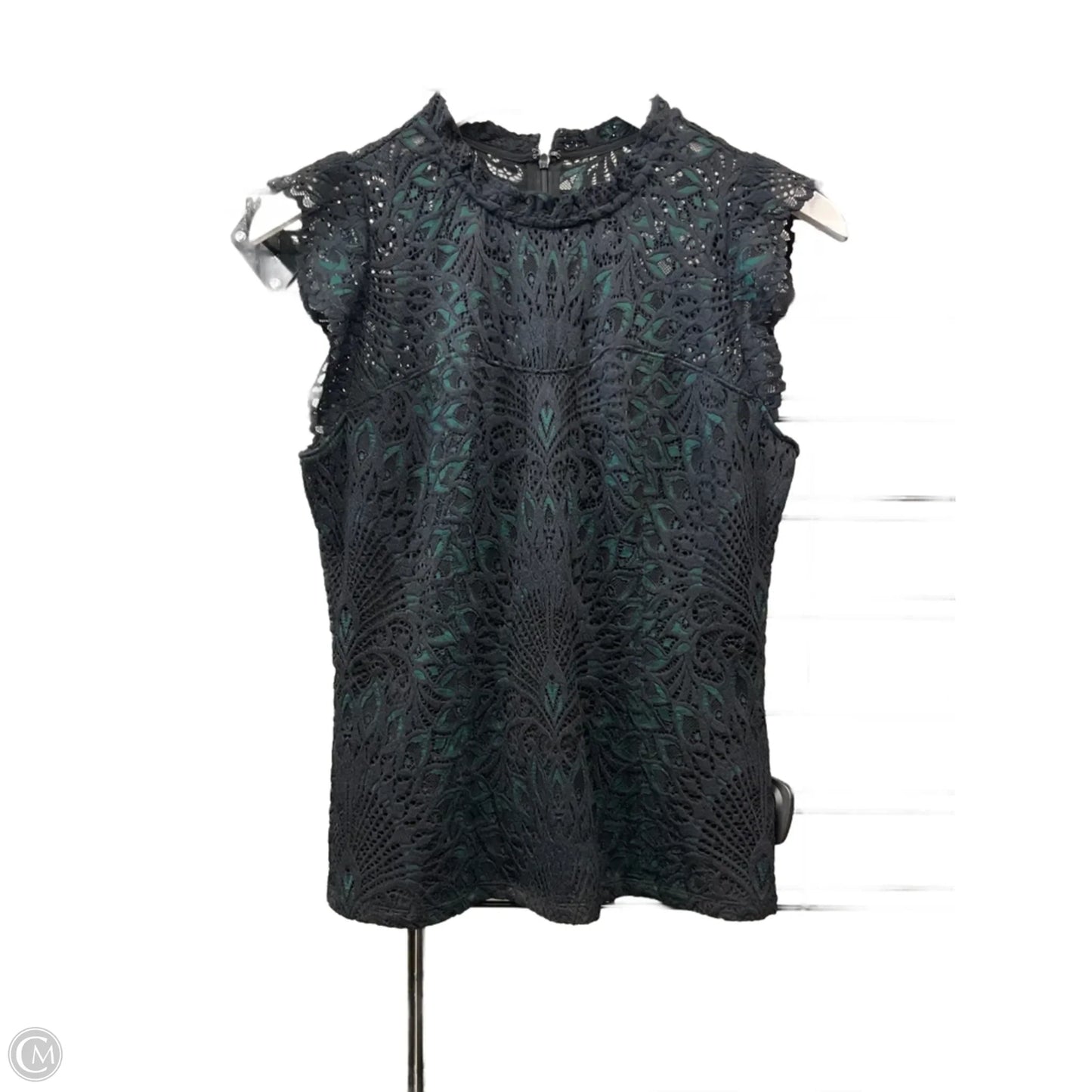 Top Short Sleeve By White House Black Market In Black & Green, Size: Xs