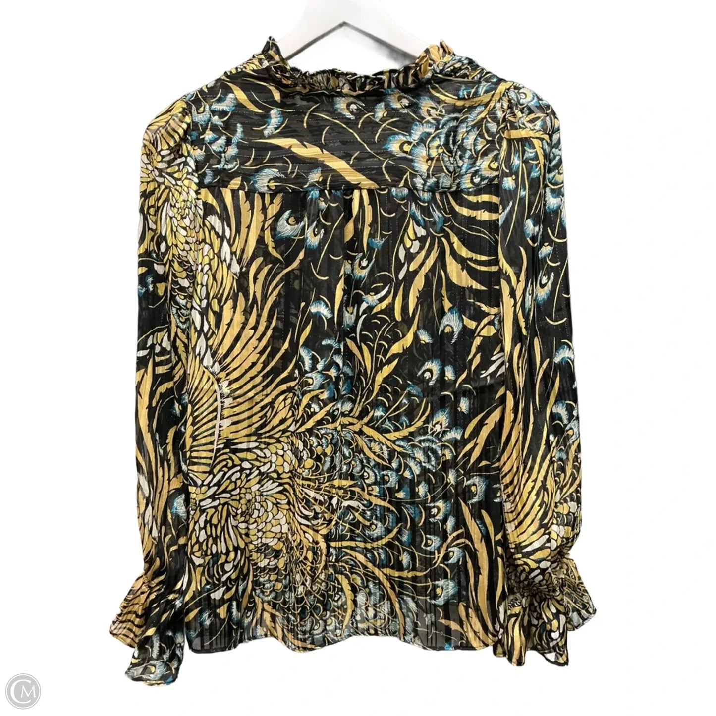 Top Long Sleeve By White House Black Market In Gold, Size: Xxs