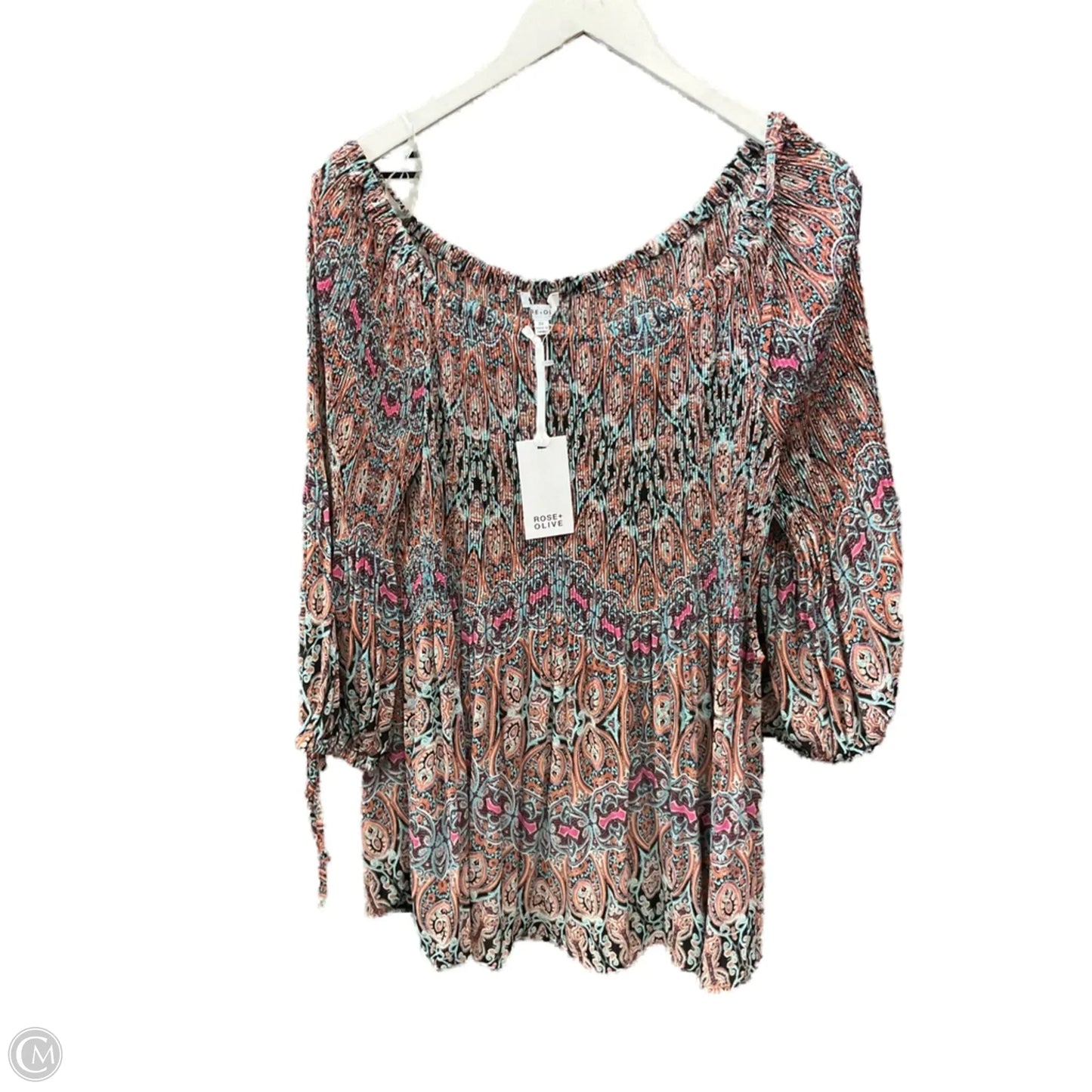 Top 3/4 Sleeve By Rose And Olive In Multi-colored, Size: 2x