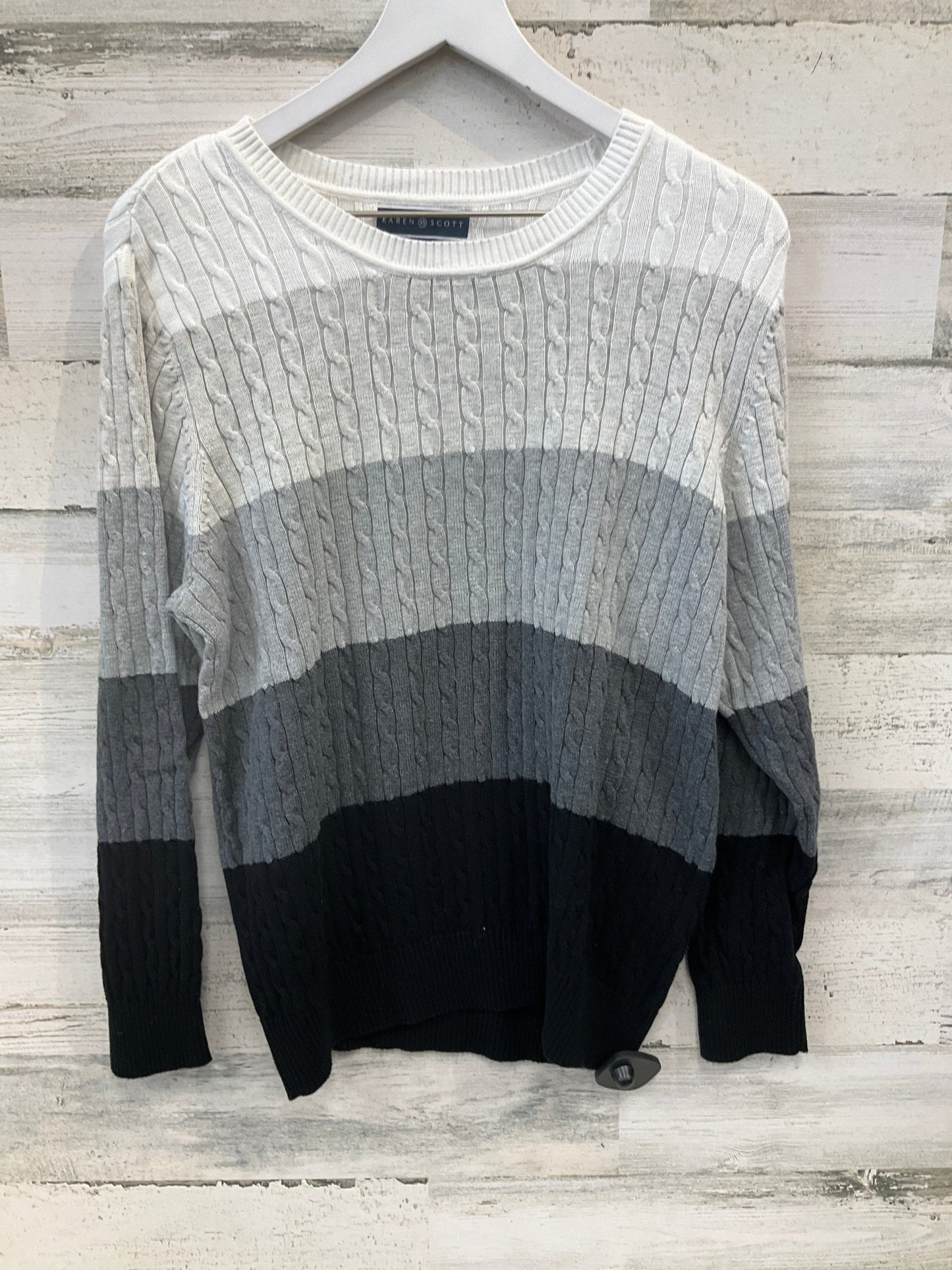 Sweater By Karen Scott In Grey, Size: Xl