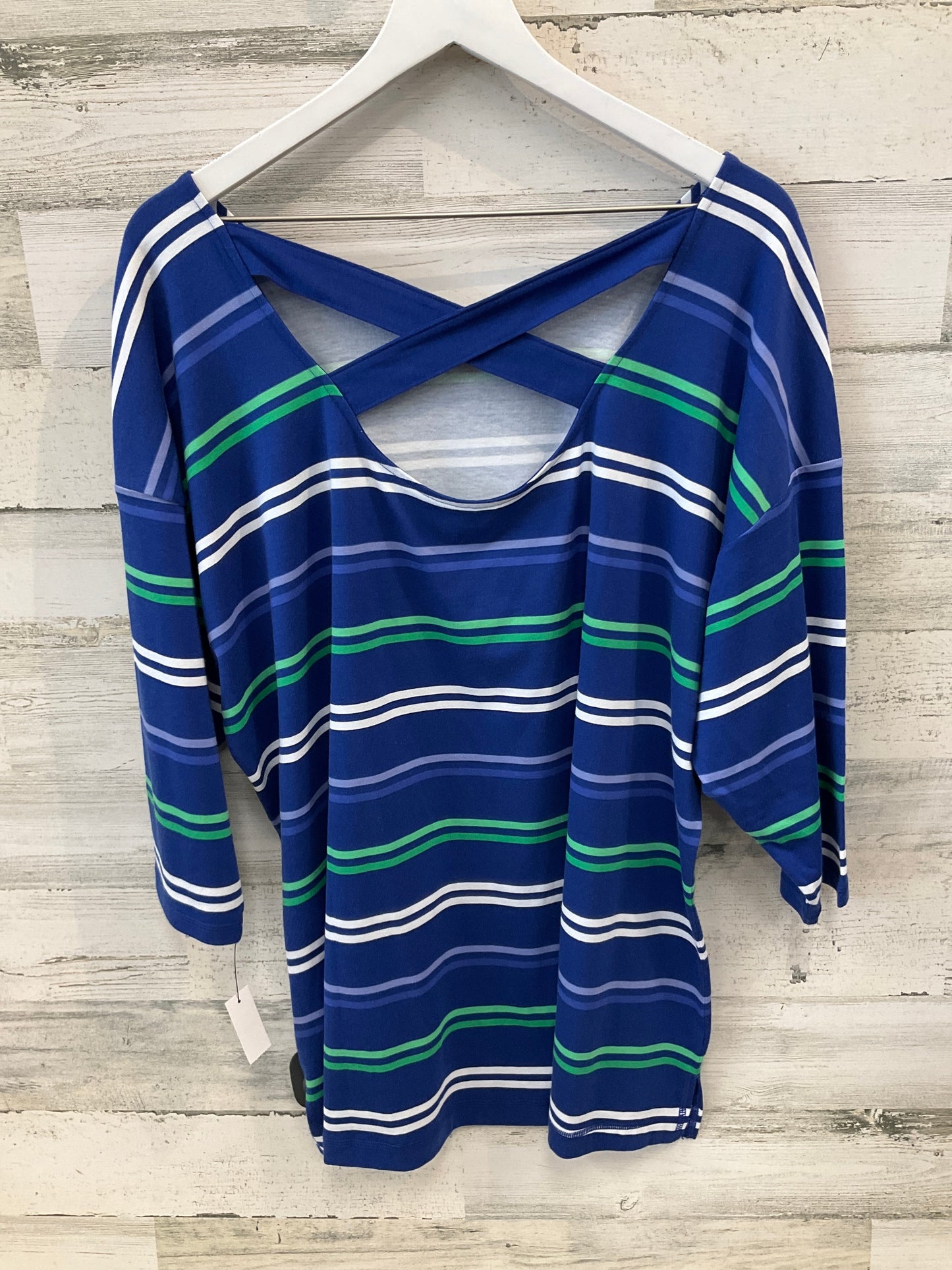 Top 3/4 Sleeve By Talbots In Blue, Size: 2x