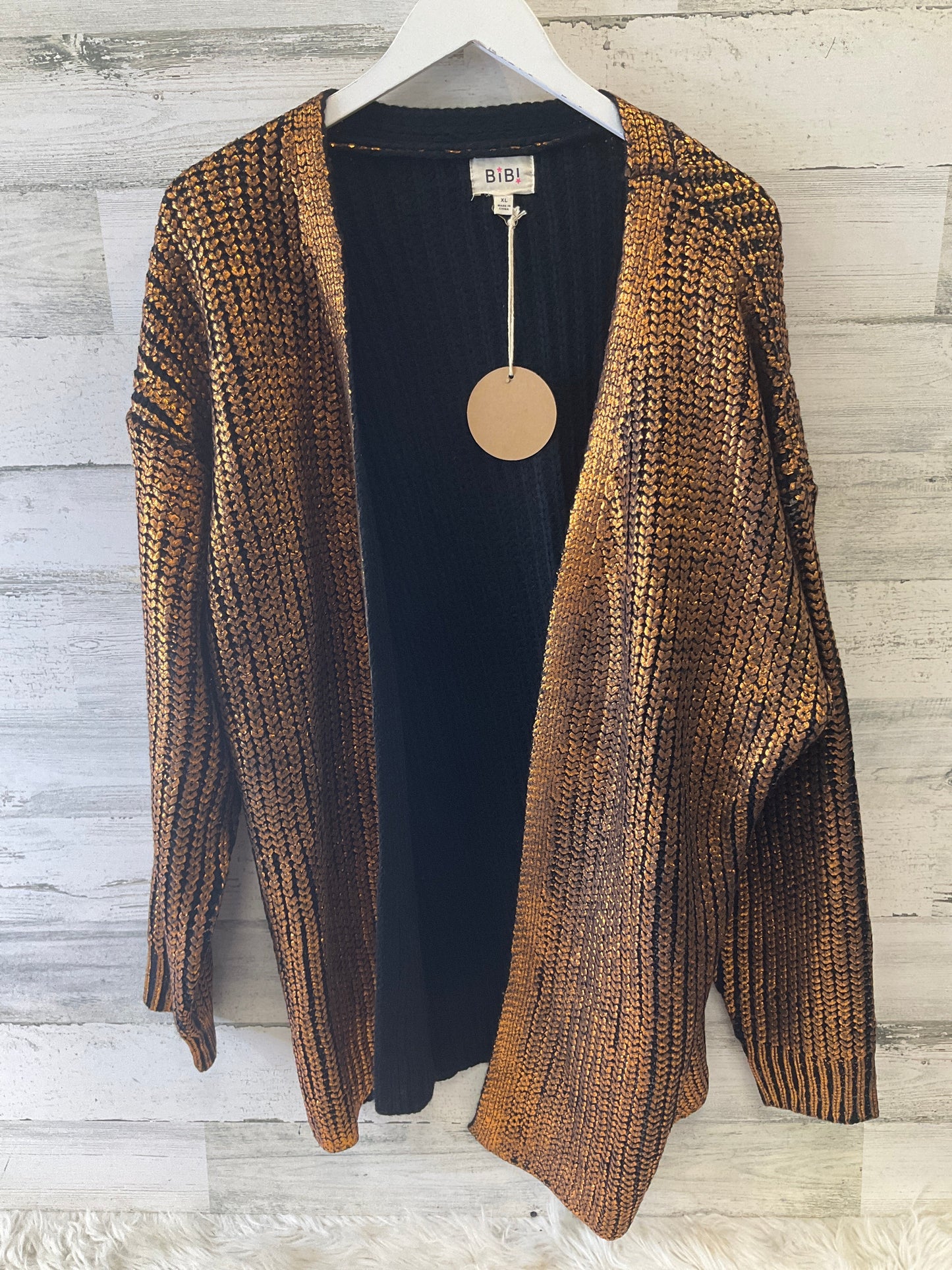 Cardigan By Bibi In Gold, Size: Xl