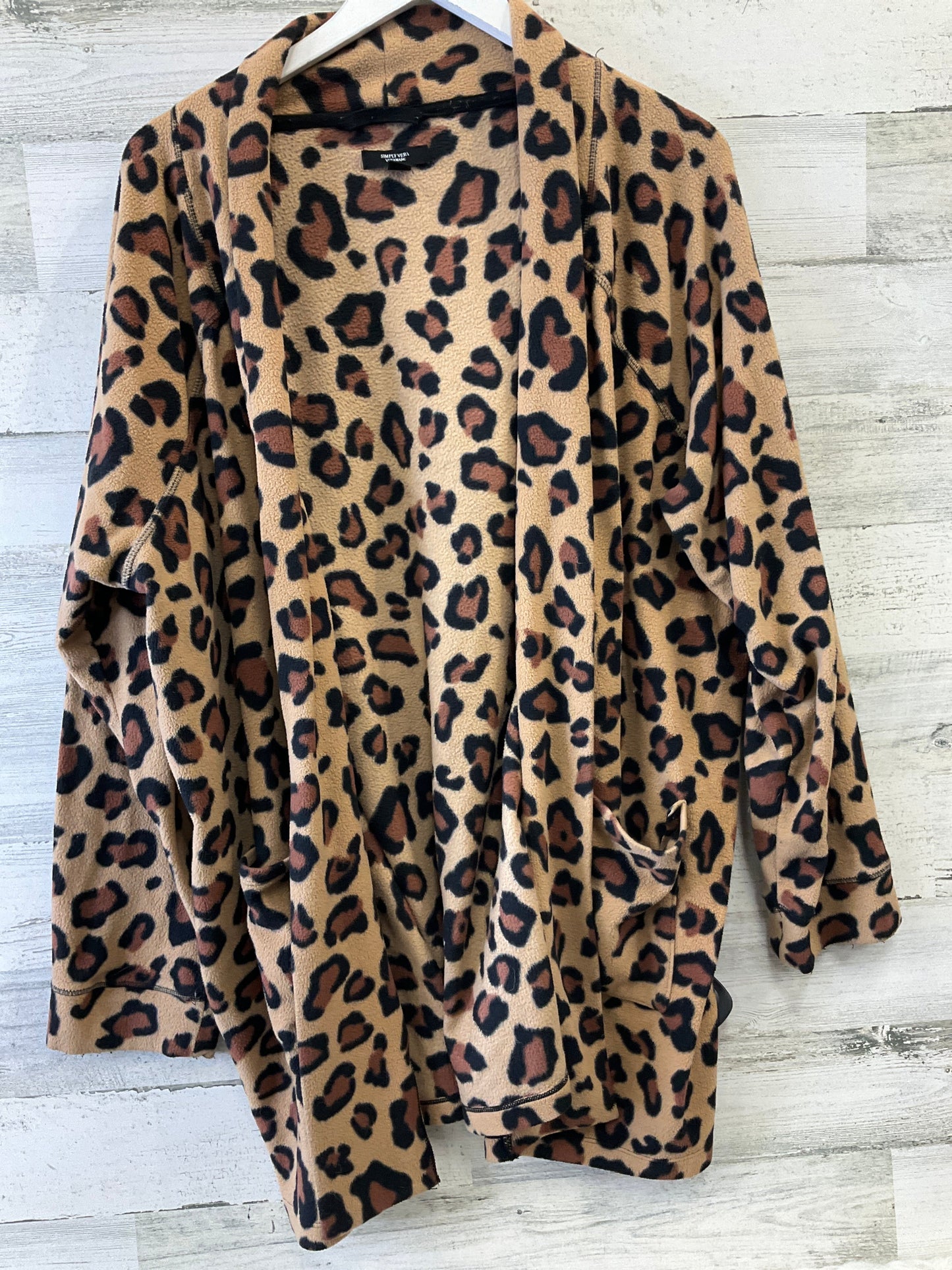 Cardigan By Simply Vera In Animal Print, Size: Xl