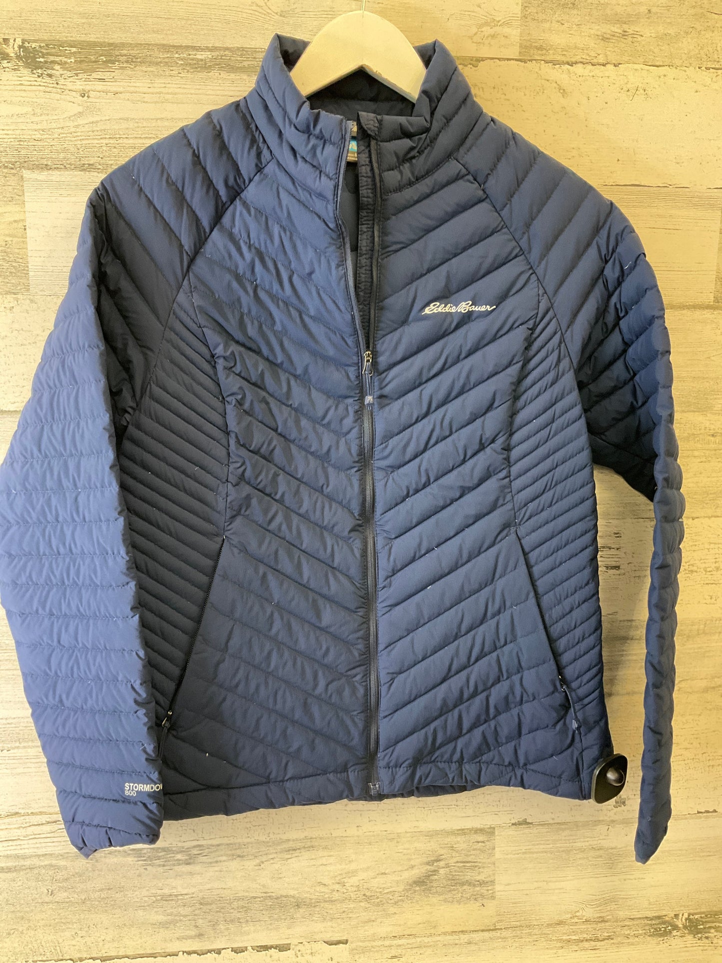 Jacket Puffer & Quilted By Eddie Bauer In Blue, Size: M