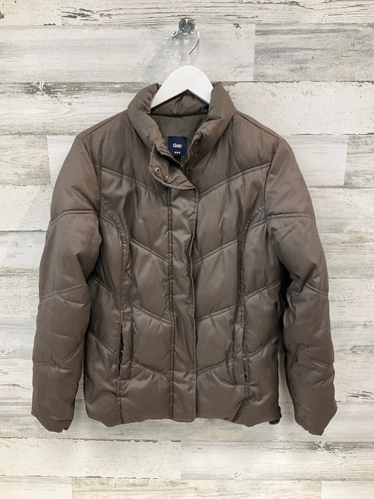 Coat Puffer & Quilted By Gap In Brown, Size: M