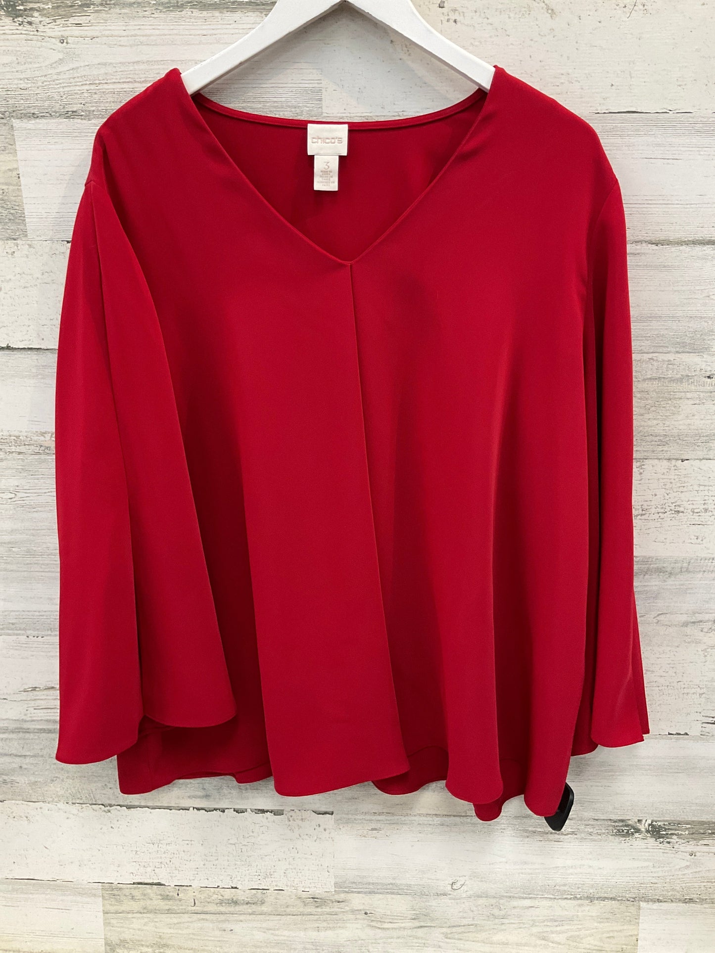 Top Long Sleeve By Chicos In Red, Size: Xl