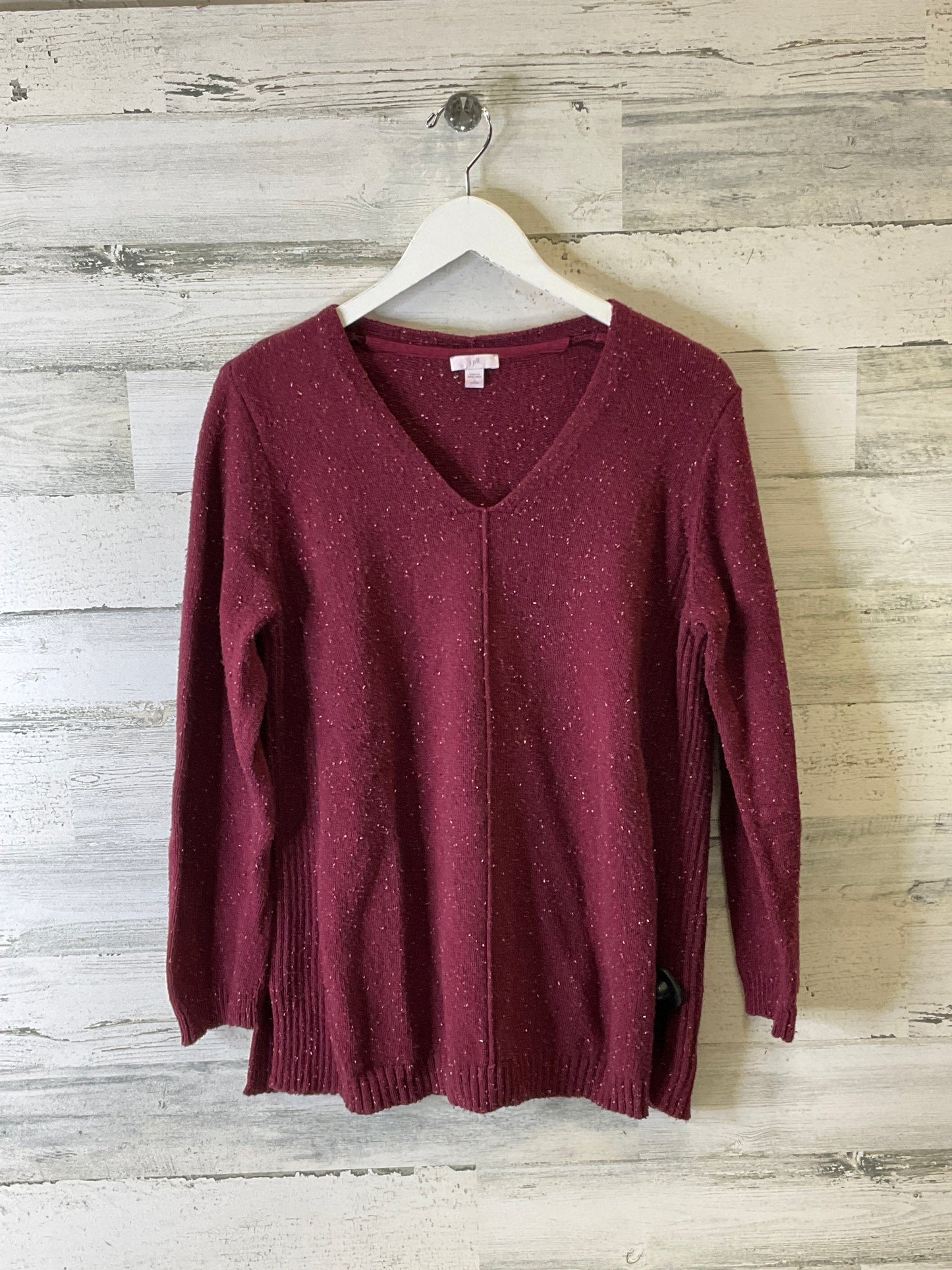 Top Long Sleeve By J. Jill In Maroon, Size: L