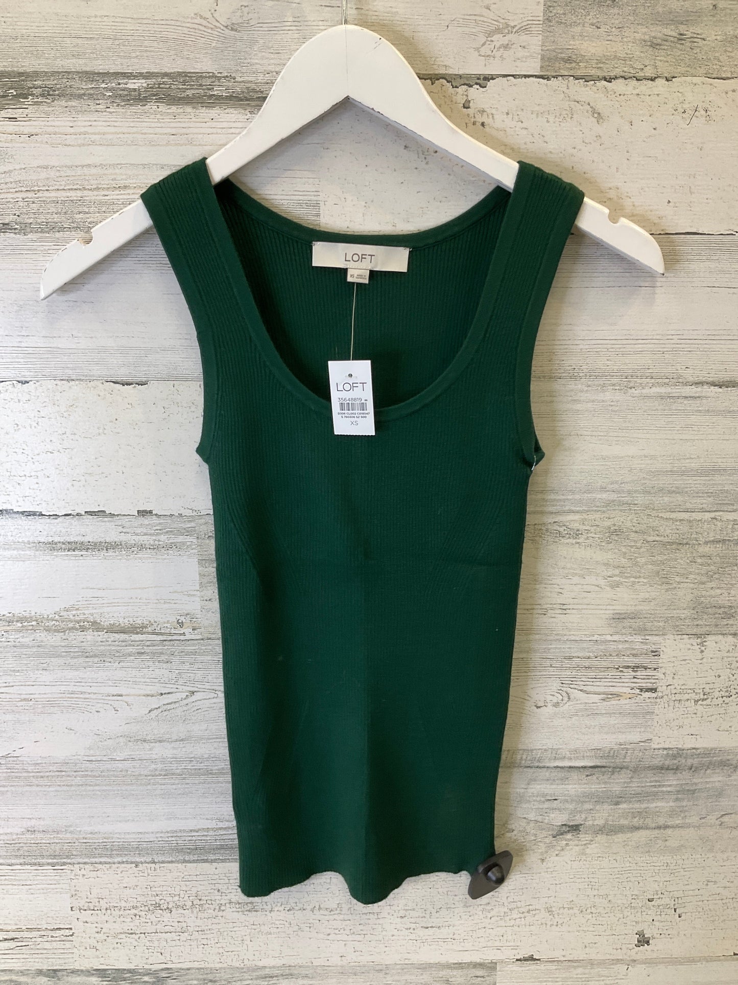 Top Sleeveless By Loft In Green, Size: Xs