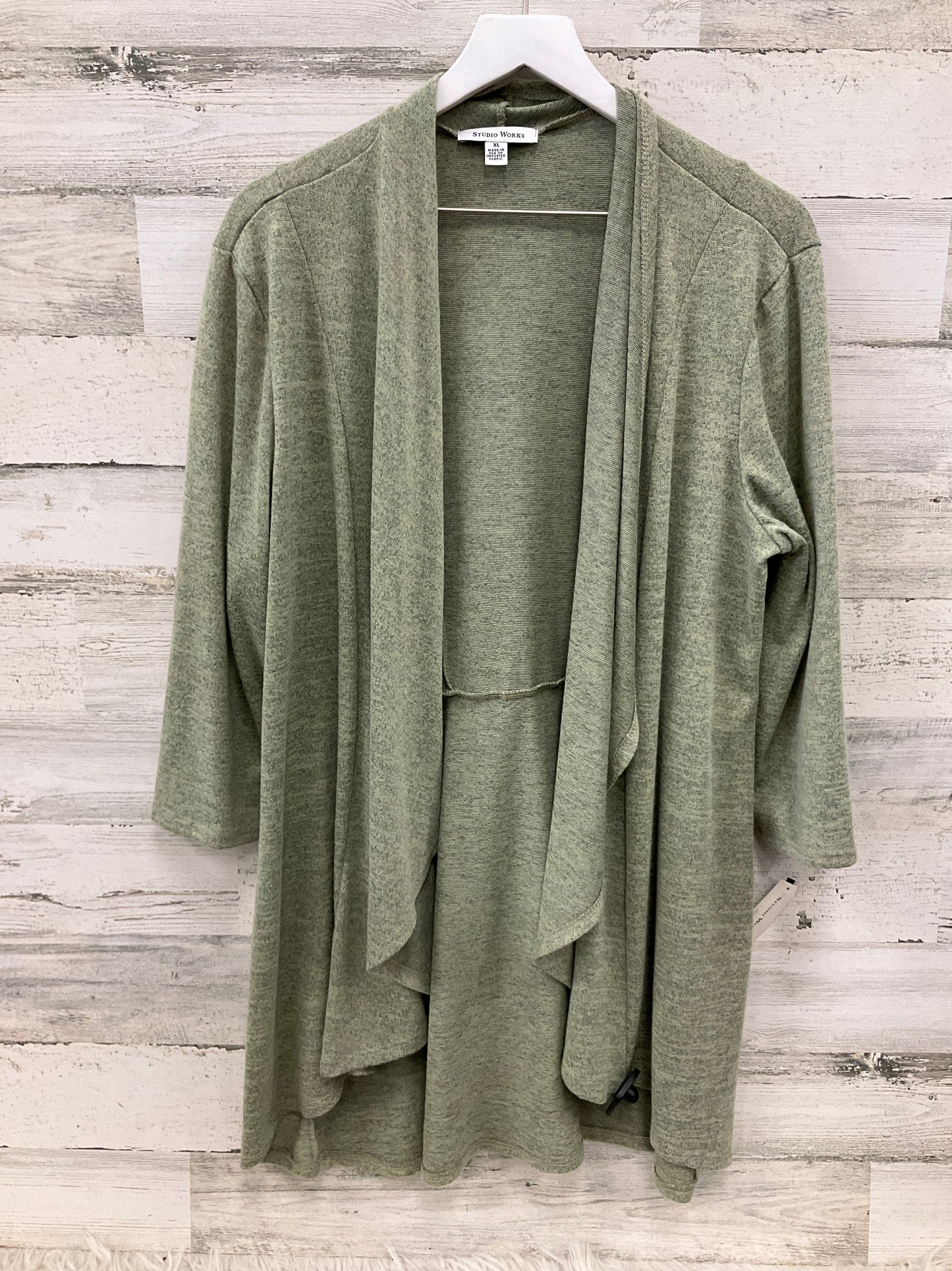 Cardigan By Studio West In Green, Size: Xl