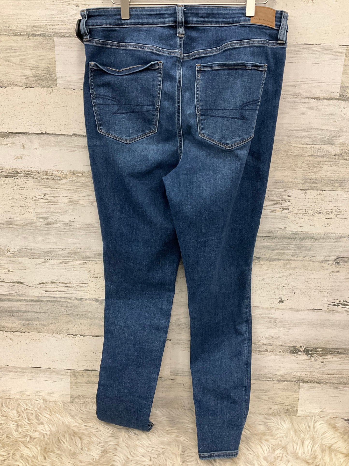 Jeans Straight By American Eagle In Blue, Size: 16