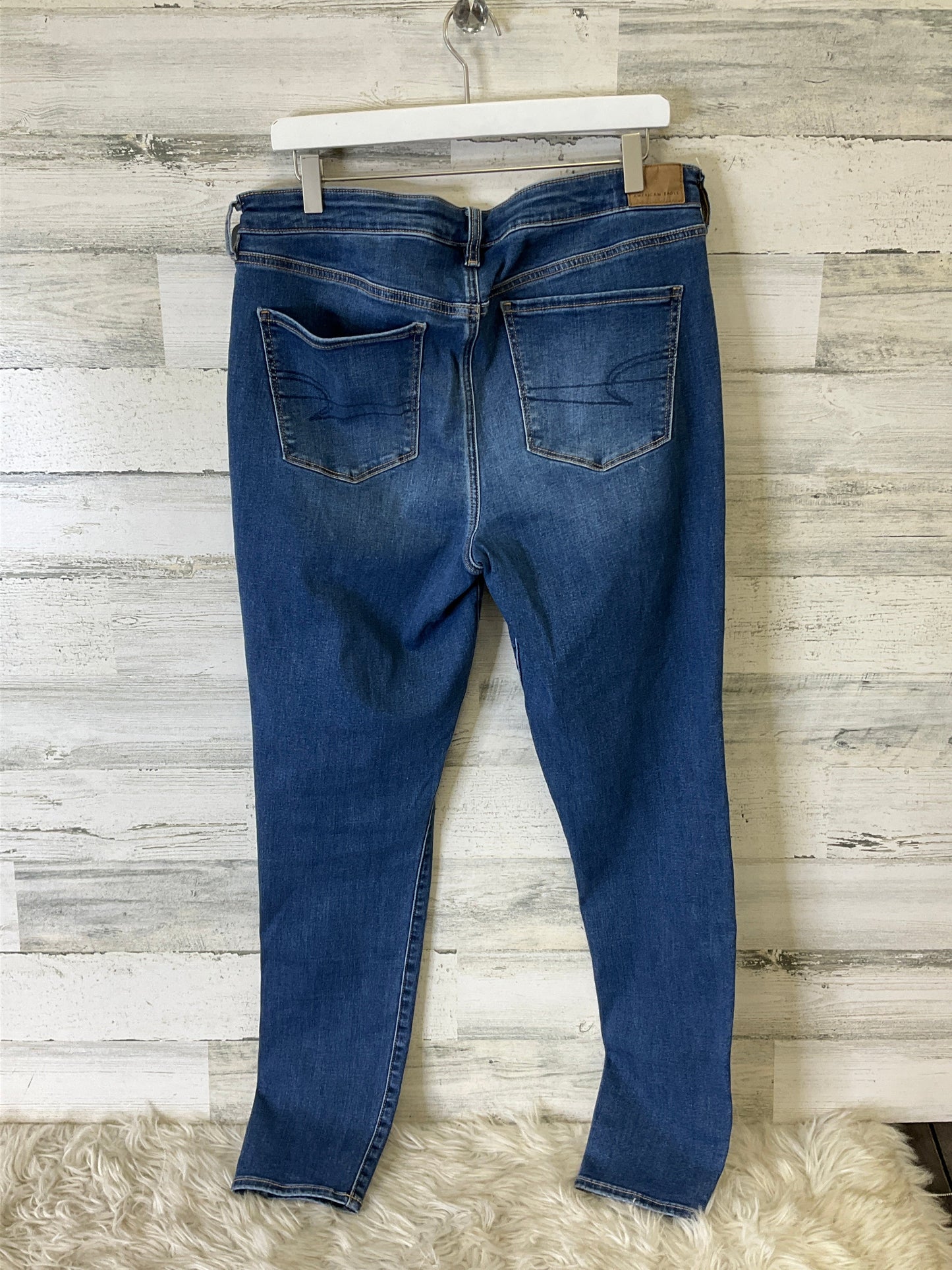 Jeans Straight By American Eagle In Blue, Size: 16l