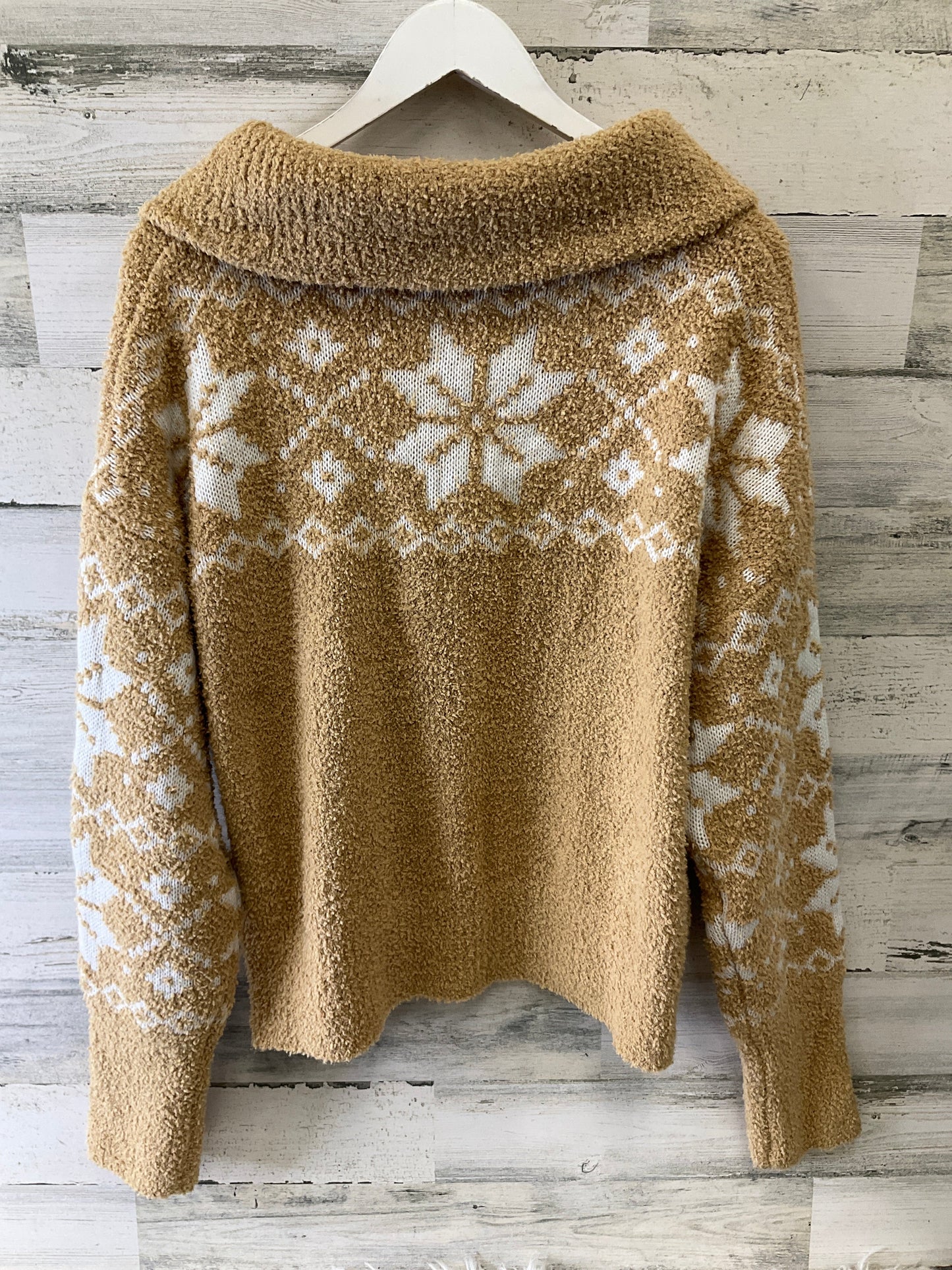 Top Long Sleeve By Time And Tru In Tan, Size: Xl