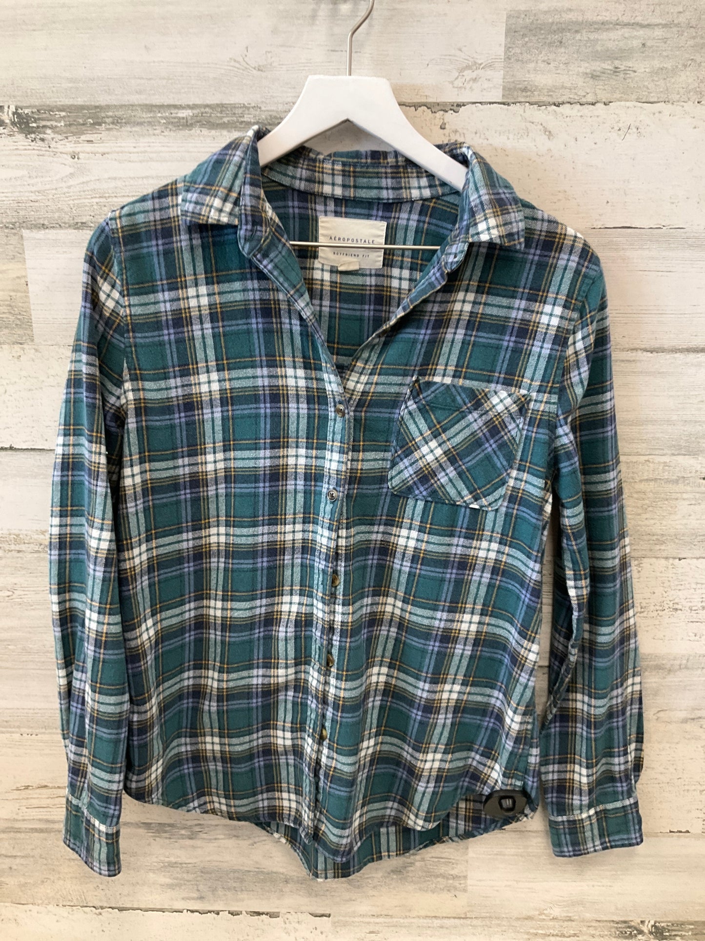 Top Long Sleeve By Aeropostale In Green, Size: M