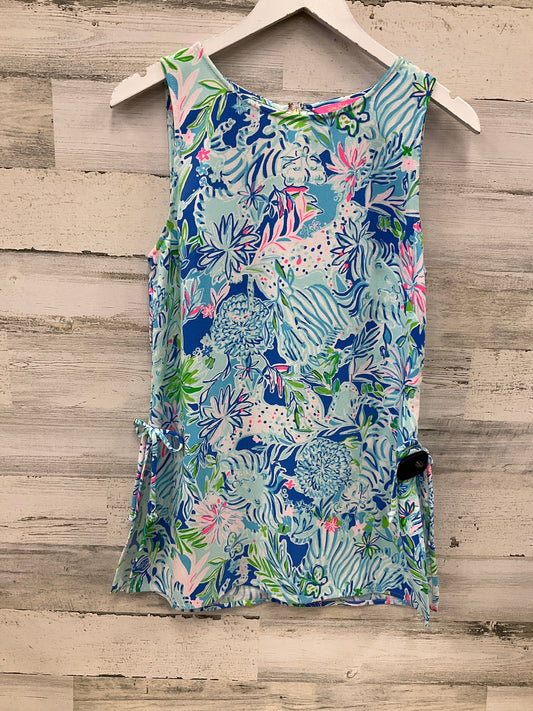 Top Short Sleeve Designer By Lilly Pulitzer In Blue, Size: S