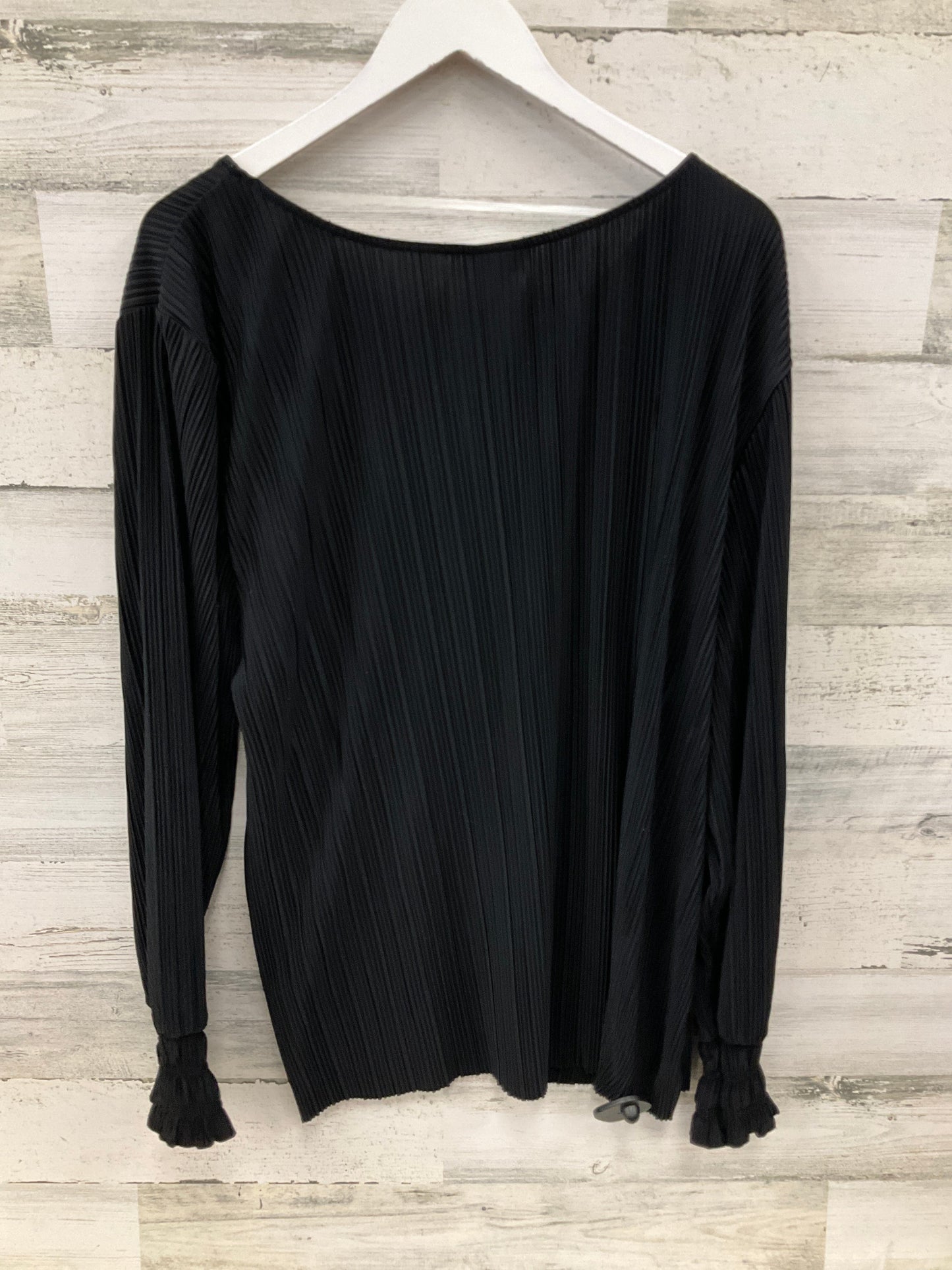 Top Long Sleeve By Ava & Viv In Black, Size: 3x